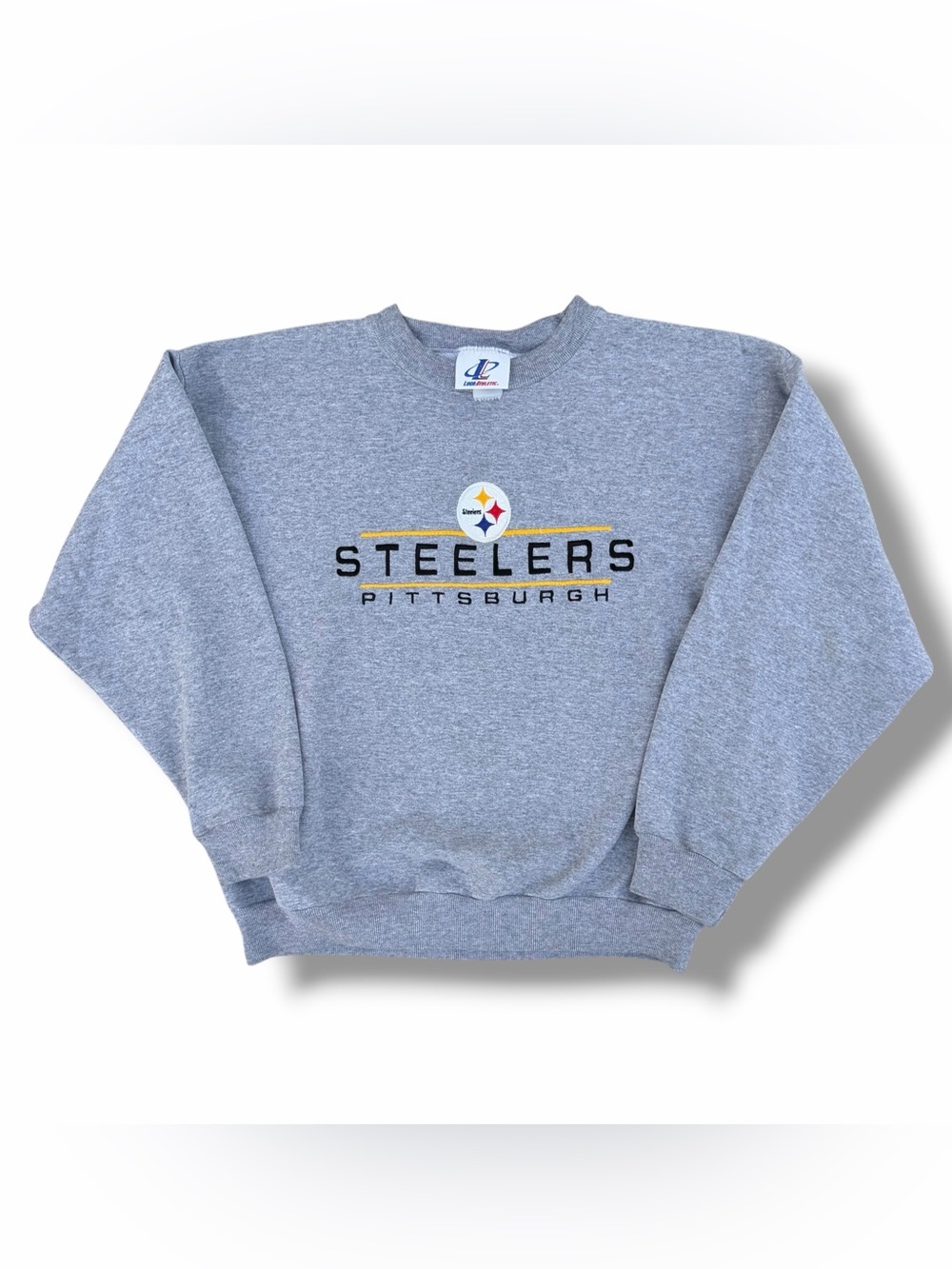 Vintage 90s Pittsburgh Steelers Logo Athletic Embroidered Sweatshirt Gray Medium
